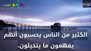الكثير من الناس يحسبون أنهم يفهمون ما يتخيلون.-غوته